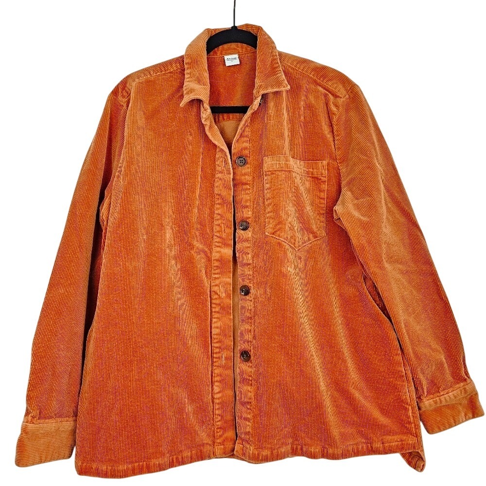 Stoic Corduroy Button Up Shirt Jacket Orange Fall Women's Size Large